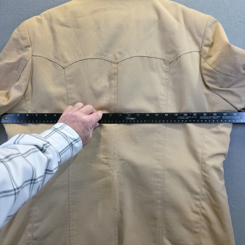 Vintage Grais Men's Tan Faux Fur Lined Western Coat Size 46‎ Reg Made in USA